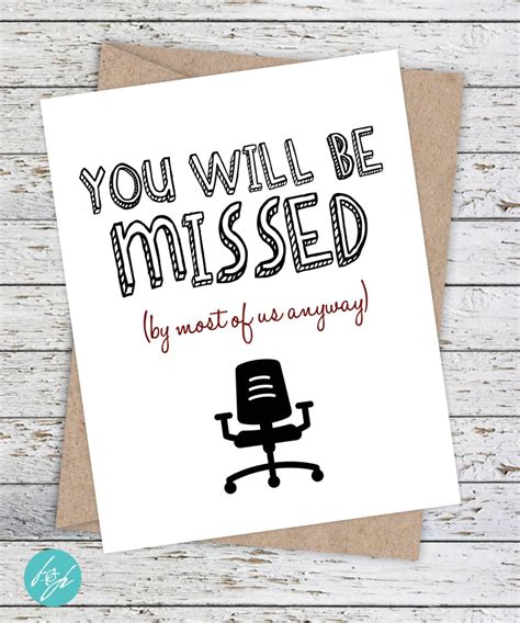Printable Going Away Card For Coworker